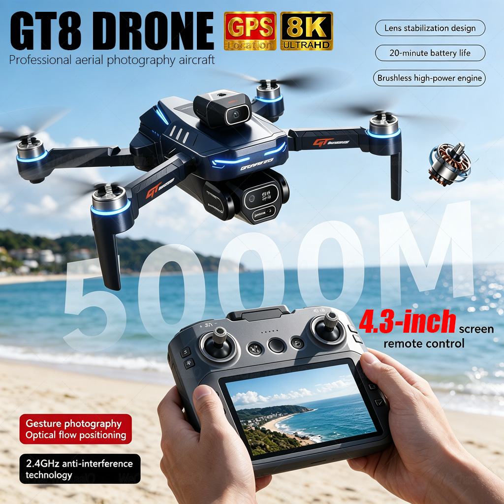Drone Camera Lens - โดรน NEW GT8 HD RC 4K